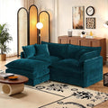 SoarFlash Chenille Sectional Sofa Deep Blue - Modular Comfort