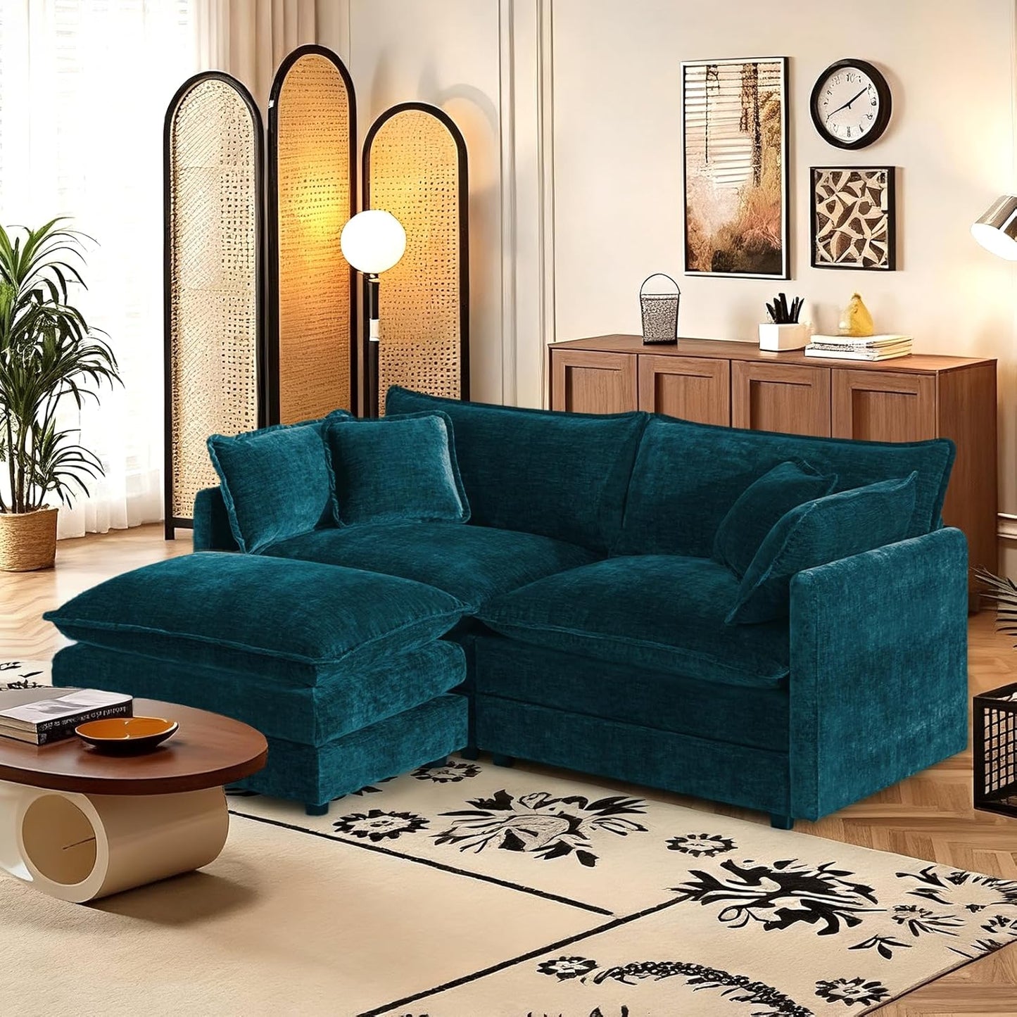 SoarFlash Chenille Sectional Sofa: Comfy L Shaped Modular Couch