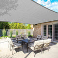 Rectangle Patio Sun Shade Sail Canopy 10ft x 14ft - Wind Proof Gray