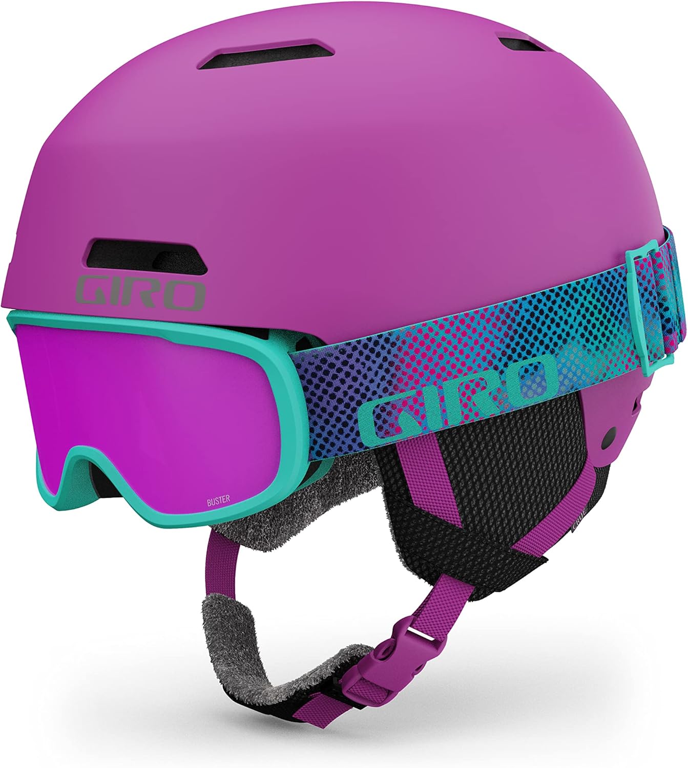 Giro Kids Ski Helmet & Goggles Set - Matte Berry - S 52-55.5cm