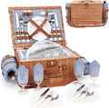 Picnic Basket for 4 with Insulated Compartment and Blanket - Practical