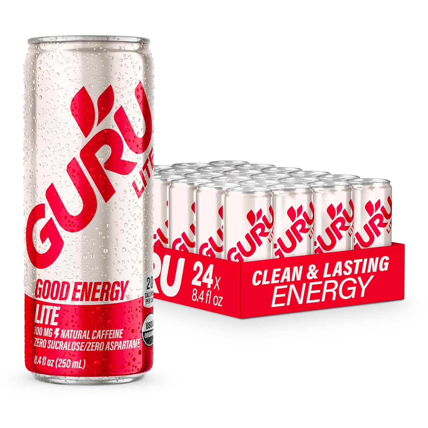 GURU Lite Organic Energy Drinks for Clean, Plant-Based Energy