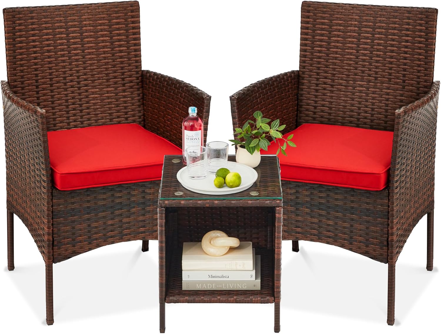 Best Choice Products 3-Piece Outdoor Wicker Bistro Set