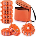 LED Road Flares 8 Pack Safety Flashing Warning Lights - Emergency Kit
