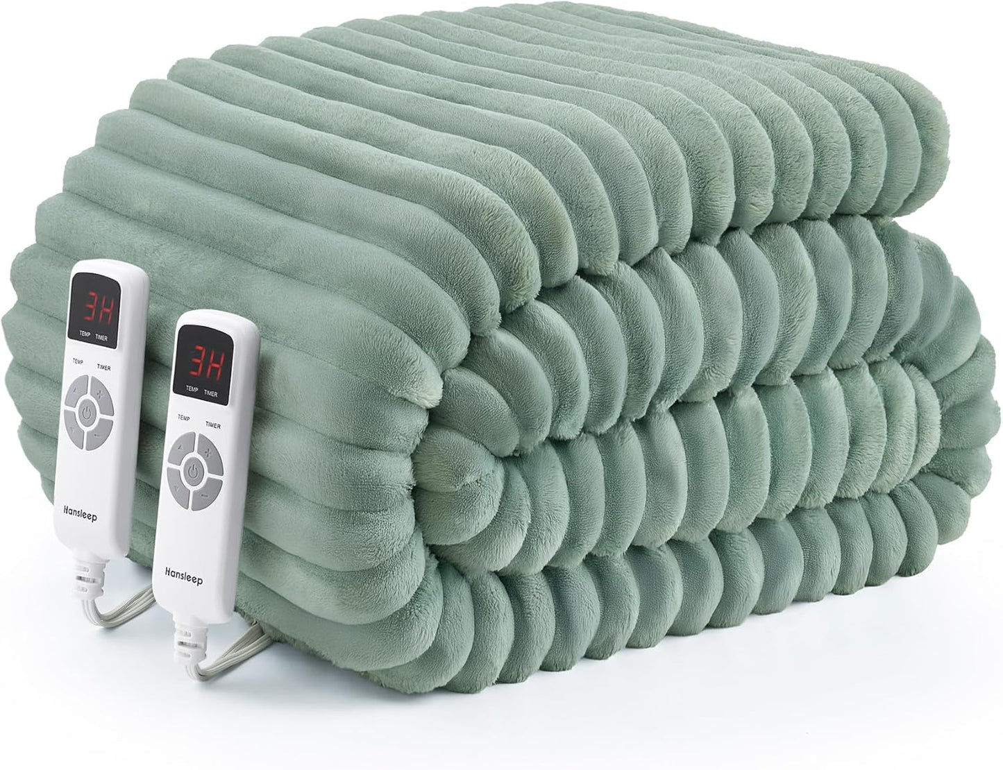 Hansleep Heated Blanket Queen Size Electric Throw for Comfort