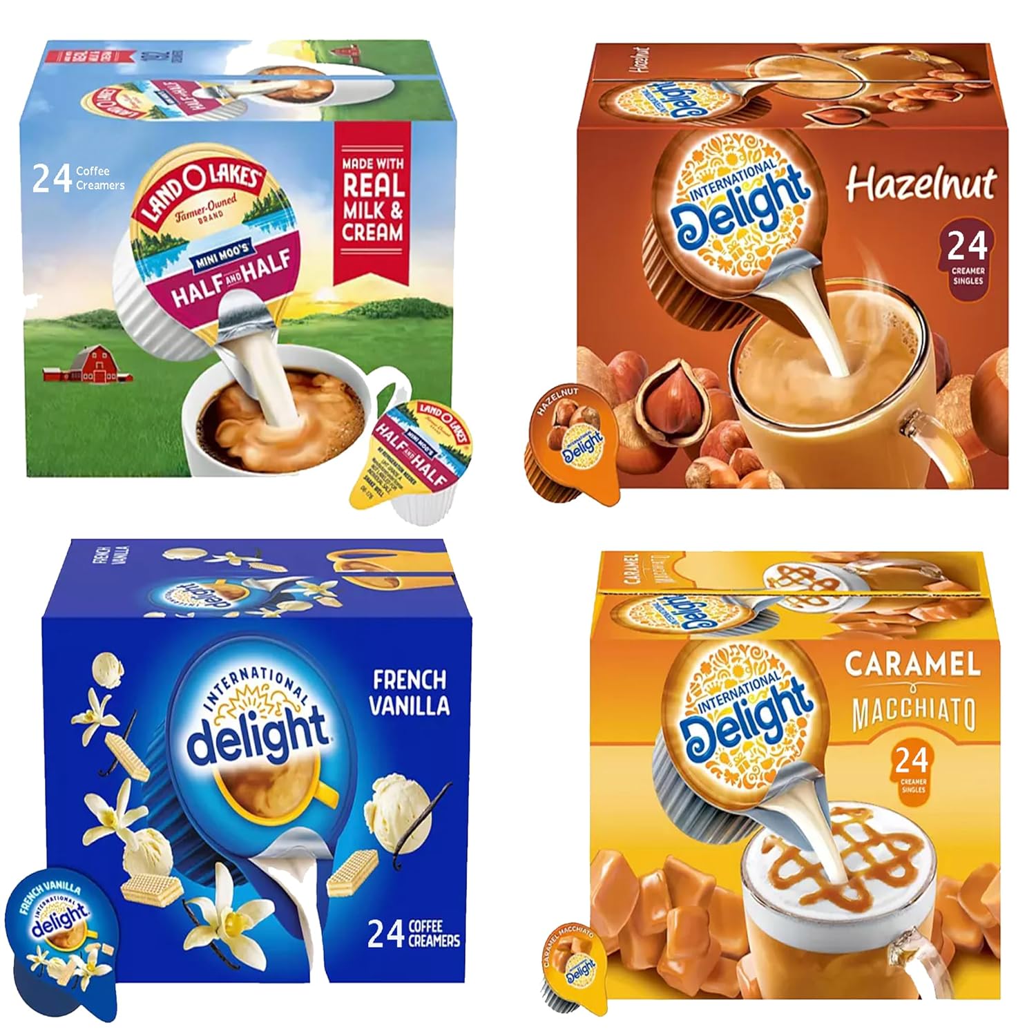 SOUTHERN BASICS Coffee Creamer Variety Pack - No Refrigeration Needed! - Box Of 96