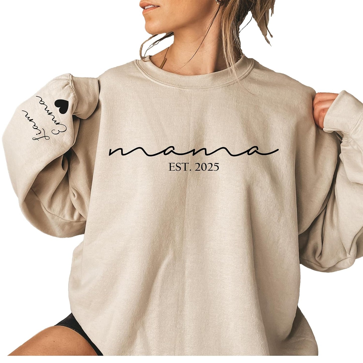 Personalized Mama Sweatshirt - Handmade Gift for Mom