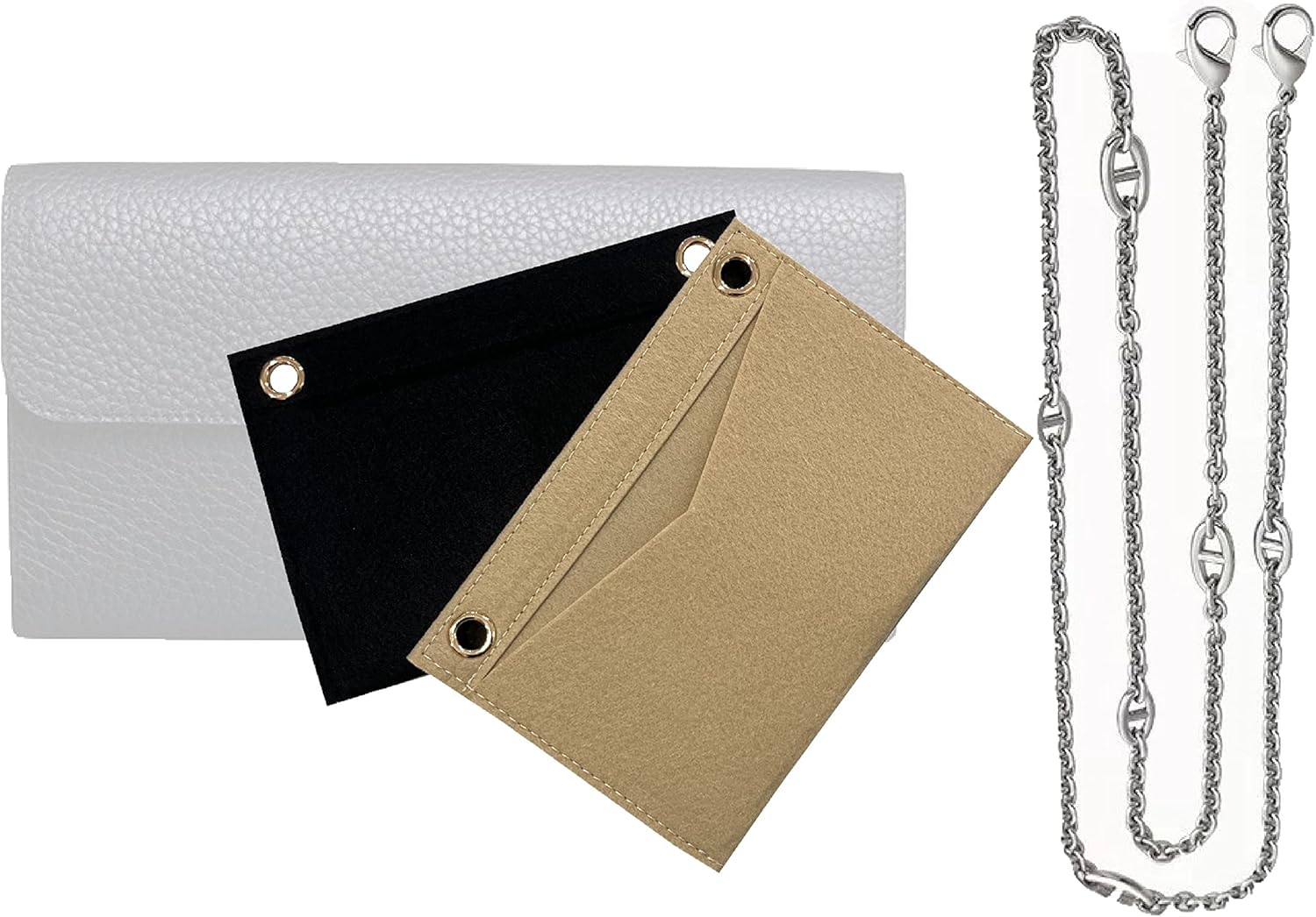 Constance Long Wallet Strap Insert Kit with Gold Chain for Style