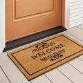 LuxUrux Welcome Mats Outdoor Coco Coir Doormat 17 x 36 - Natural
