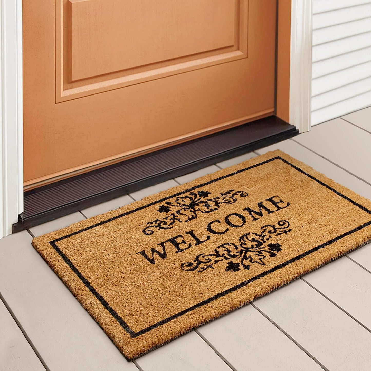 LuxUrux Welcome Mats Outdoor Coco Coir Doormat for Entryways