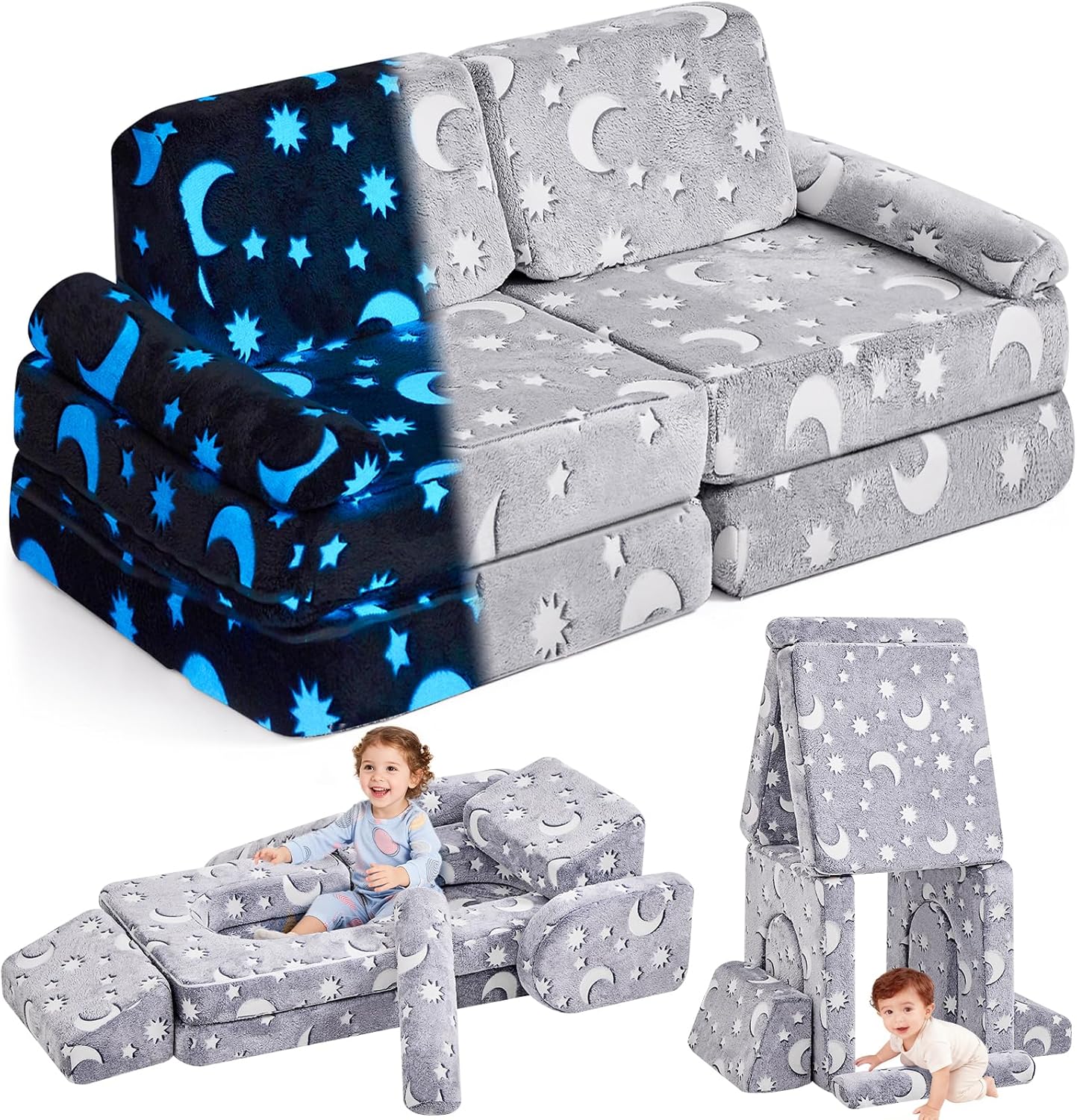 IFNOW Modular Kids Play Couch for Imaginative Play and Relaxation