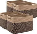 4 Pack Storage Baskets for Organizing - Stylish Cotton Rope Bins