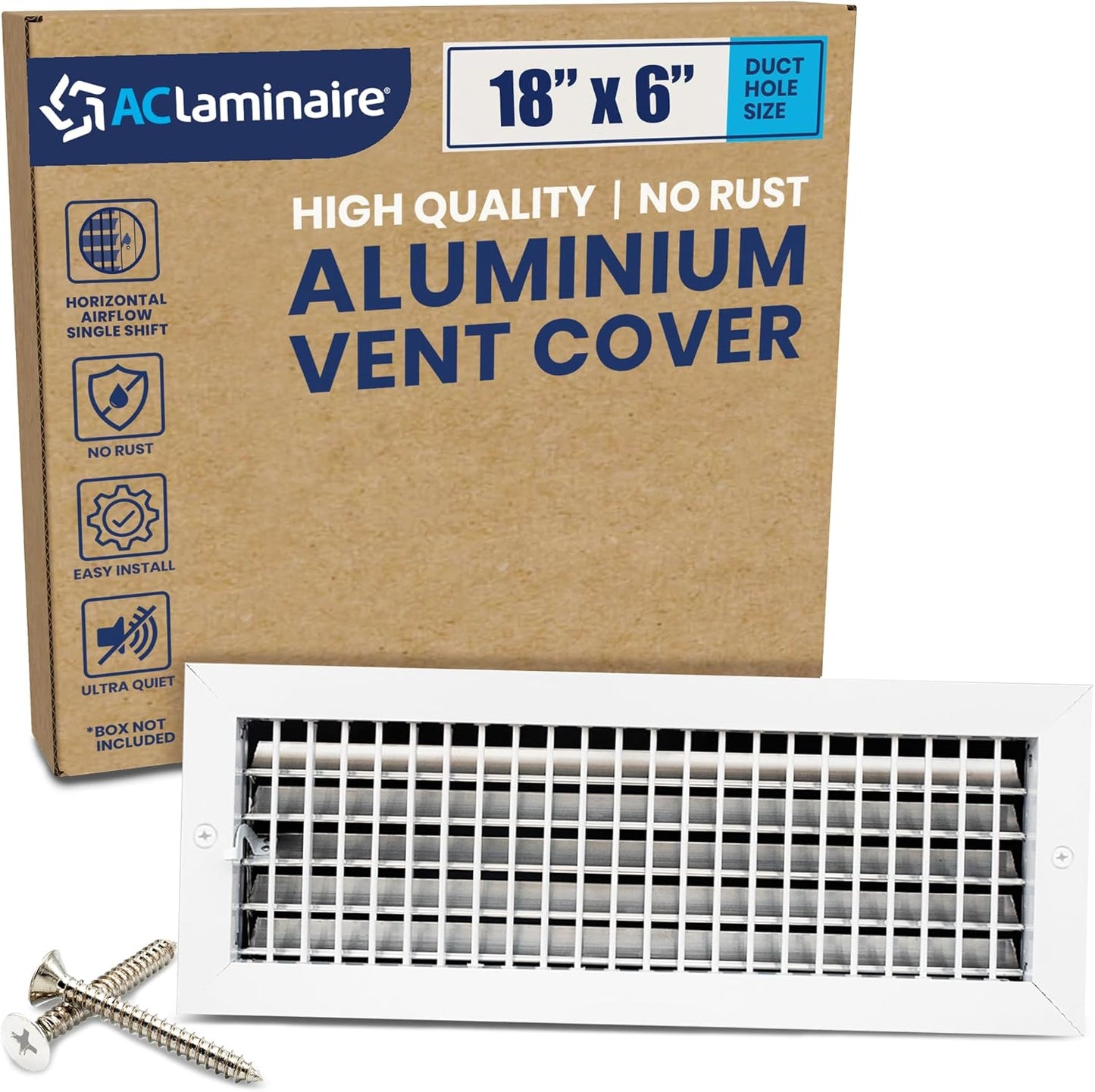 18 x 6 Duct Hole Aluminum Adjustable Air Supply Register Cover