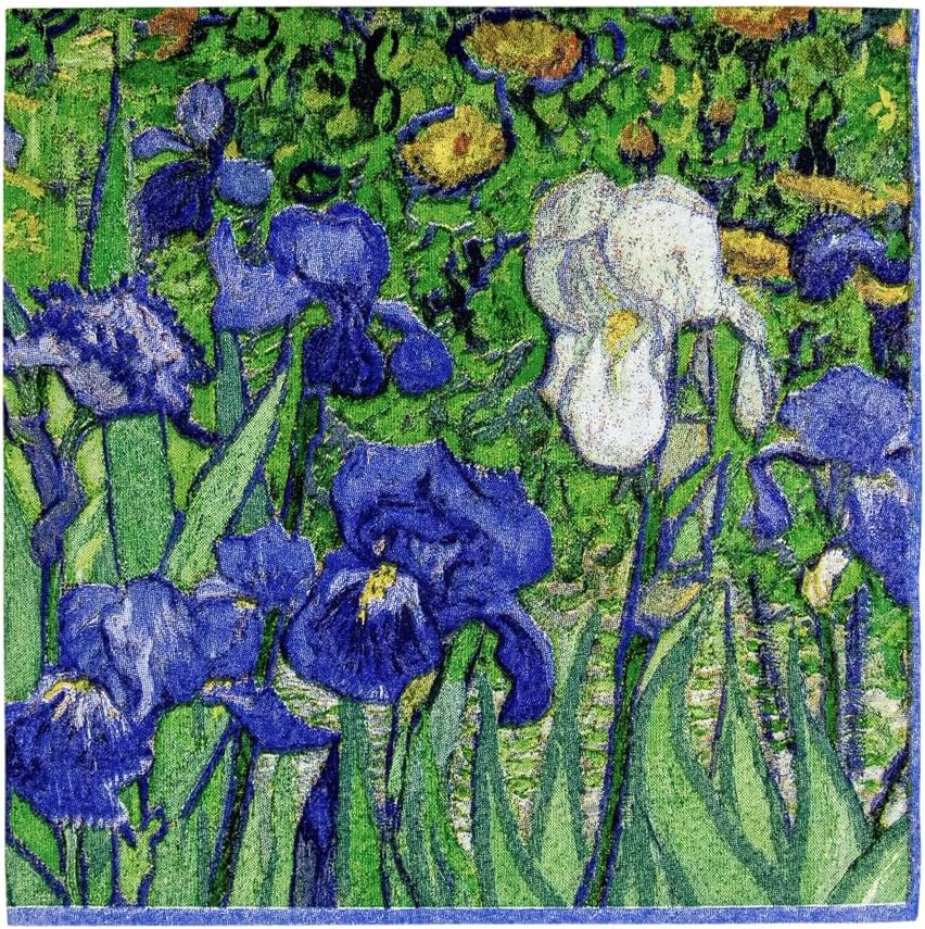 Caspari Van Gogh Irises Cocktail Napkins - 20 pack, Elegant Design