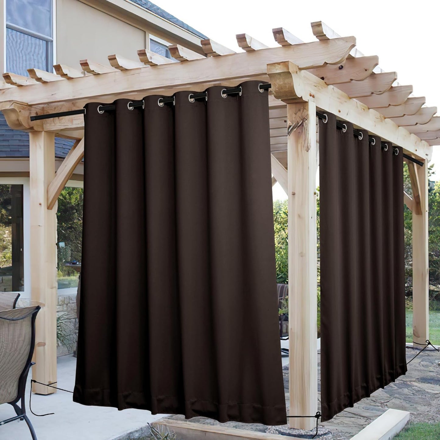 NICETOWN Outdoor Curtains for Patio Waterproof & Windproof 84in