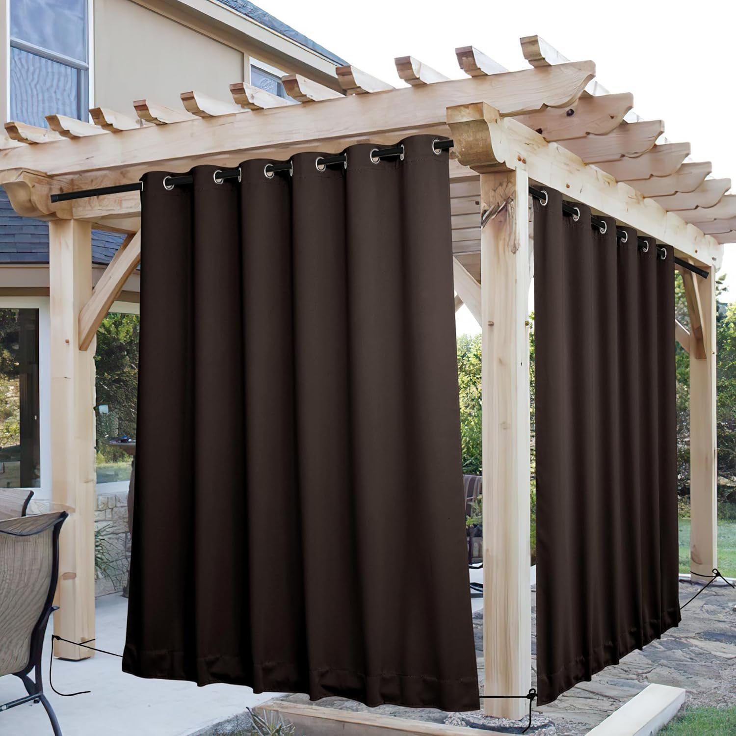 NICETOWN Outdoor Curtains for Patio Waterproof & Windproof 84in