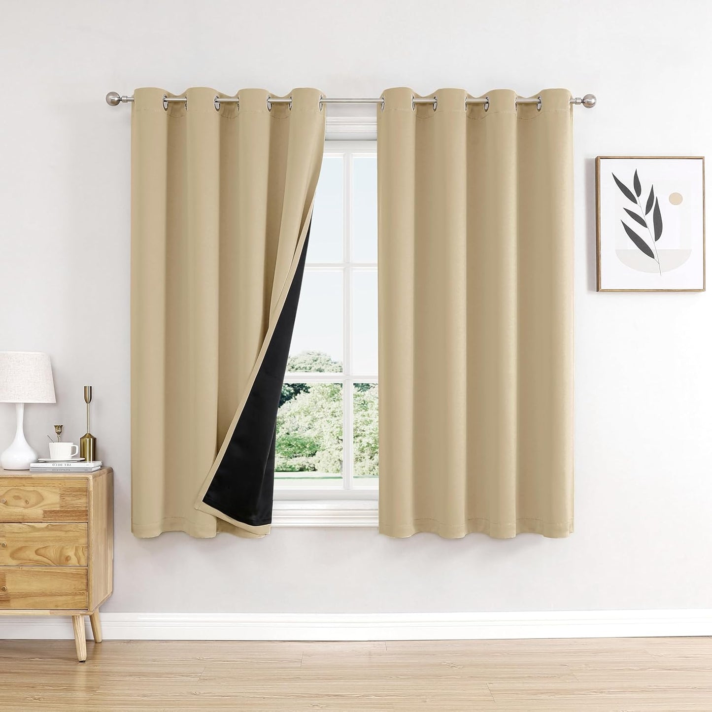 ChrisDowa 100% Blackout Curtains for Bedroom - Total Blackout