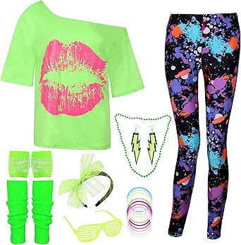 80s Outfit Costumes Accessories for Women with Leg Warmers