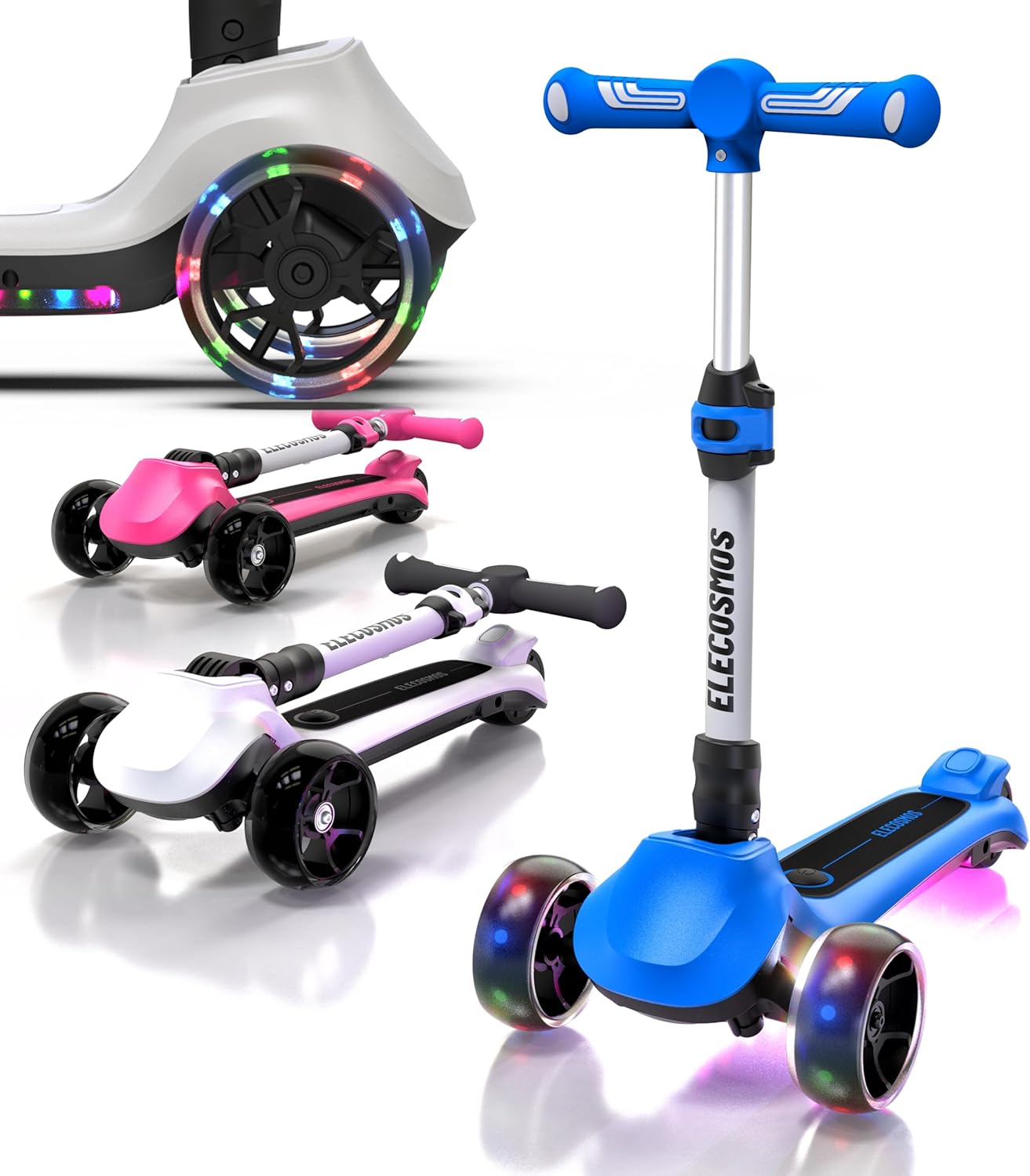 Kids Electric Scooter for Ages 4-9 with Light Up Wheels