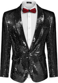 COOFANDY Mens Sequin Blazer Tuxedo One Button Jacket - Shiny Party