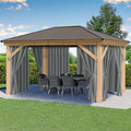 Outdoor Patio Curtains Waterproof 6 Panels 54x84 in - Weatherproof