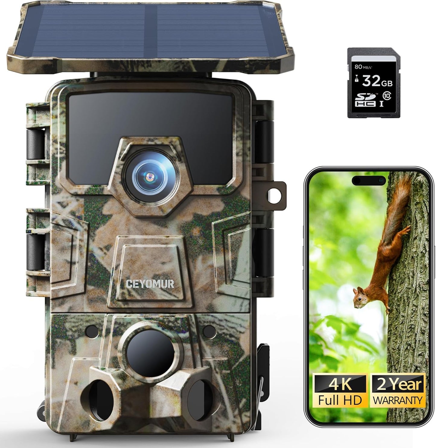 CEYOMUR 4K Solar Trail Camera - Enhanced Wildlife Observation