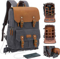 Camera Backpack for Photographers - Weather Resistant Waxed Canvas