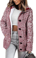 Sidefeel Women's Fleece Lined Hooded Cardigan Sweater - Warm Winter it