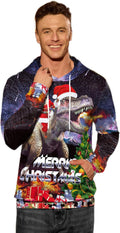 Arvilhill Mens Christmas Hoodies Funny 3D Printed Graphic Pullover