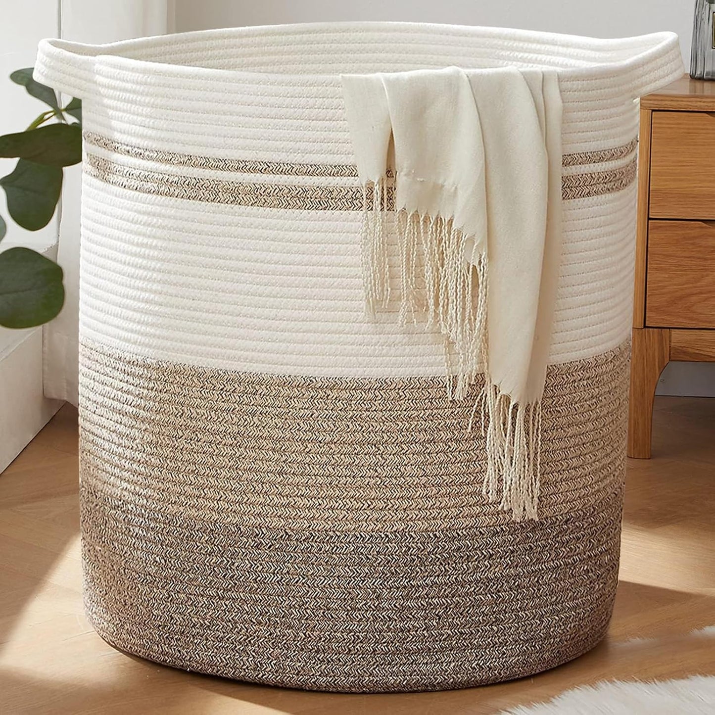 Natural Handmade Laundry Hamper for Toys and Clothes Storage