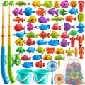Magnetic Fishing Game Pool Toys for Kids 3-5 - MultiPlayer Bath