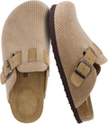 Hana Womens Clogs Vegan Suede Clogs for Women - Cork Footbed