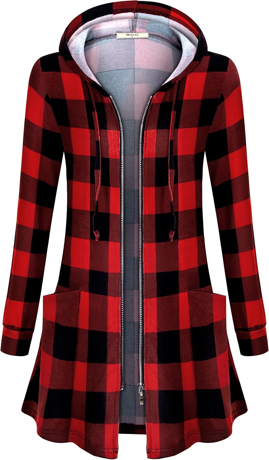 Miusey Womens Zip Up Long Hoodie Jacket for Stylish Comfort