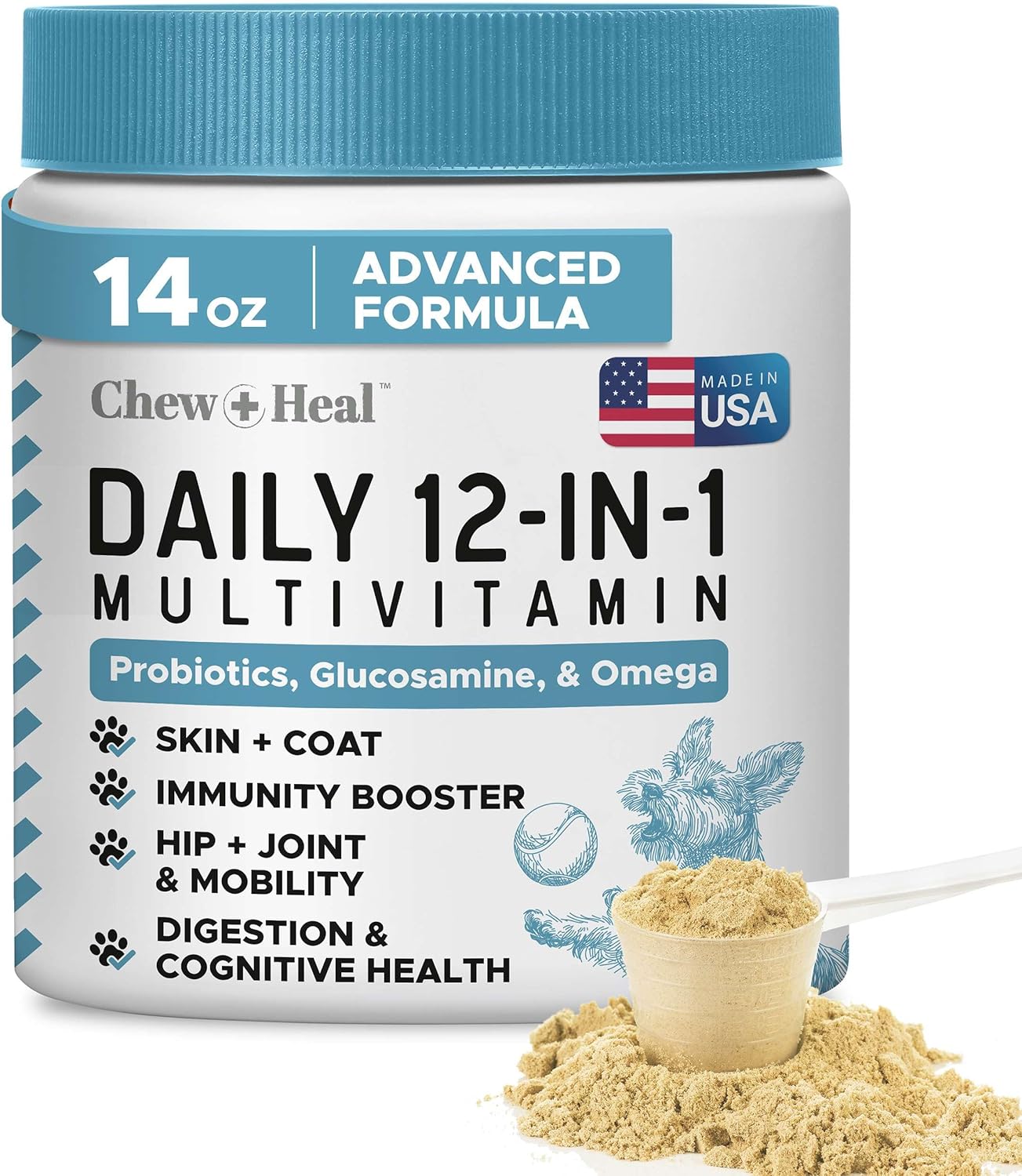 12-in-1 Multivitamin Powder for Dogs - Advanced Formula for Health