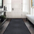 LuxUrux Striped Gray Door Mat 4 x 10 ft - Heavy Duty Low-Profile