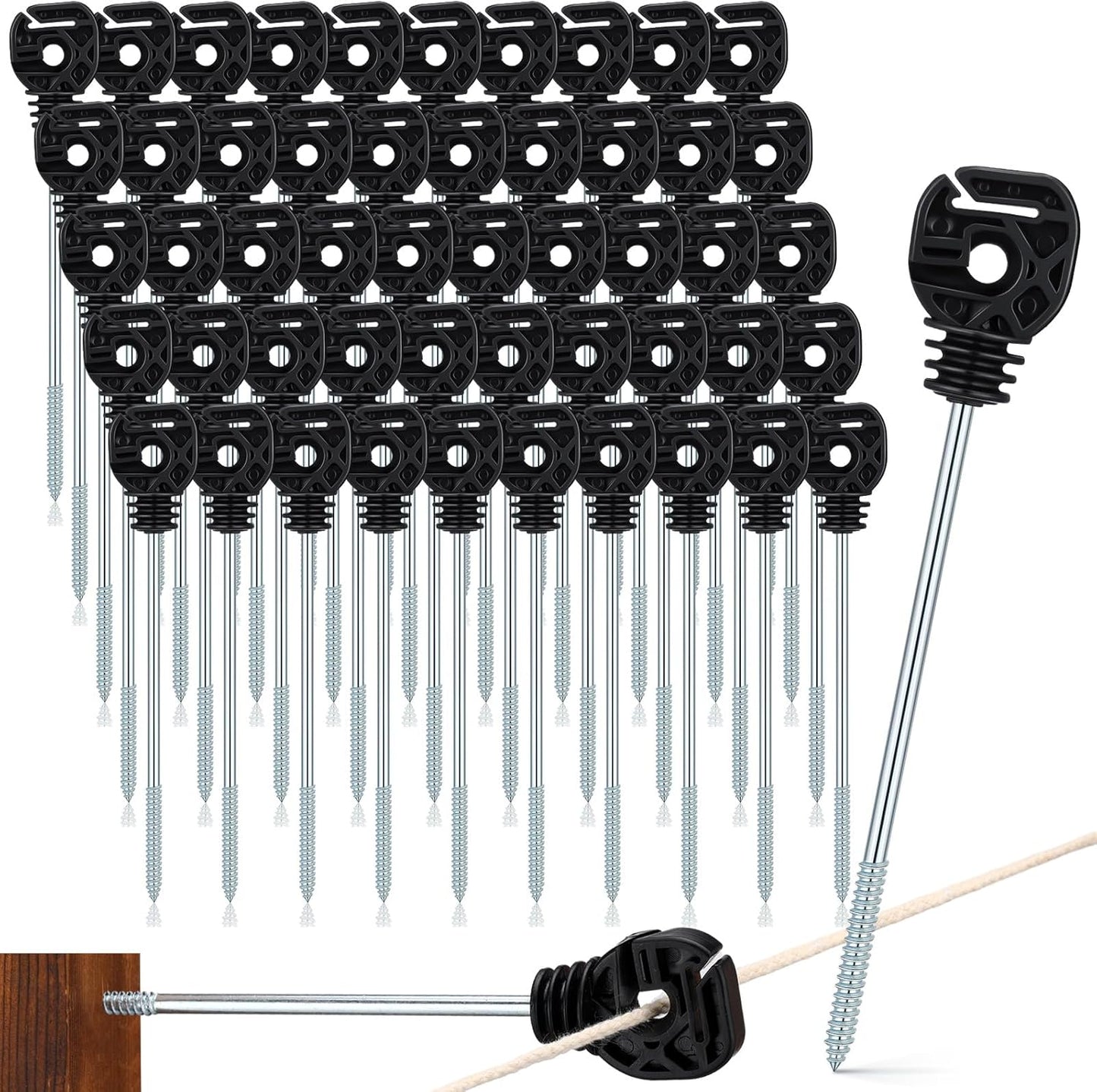 Tandefio Electric Fence Wire Insulator for Wood Post Fencing