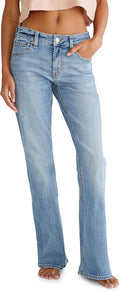AEROPOSTALE Womens Mid Rise Flare Jeans - Sustainable Y2K Fit