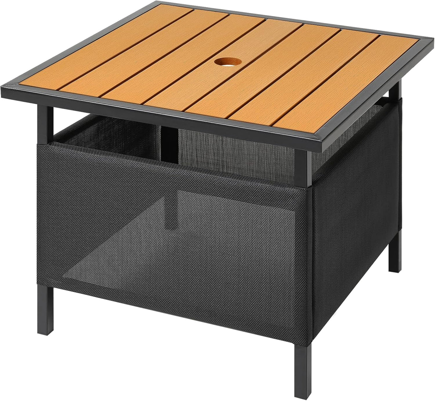 LZRS Adirondack Square Outdoor Side Table with Umbrella Hole
