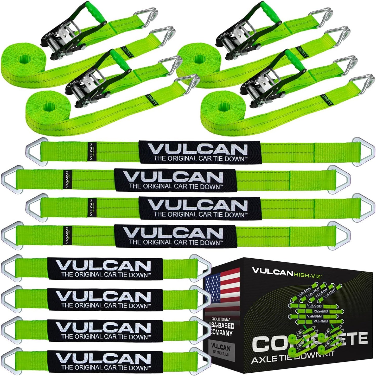 Vulcan Complete Axle Tie Down Kit for Safe Vehicle Transport