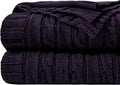 100% Pure Cotton Oversize Cable Knit Throw Blanket - Extra Cozy