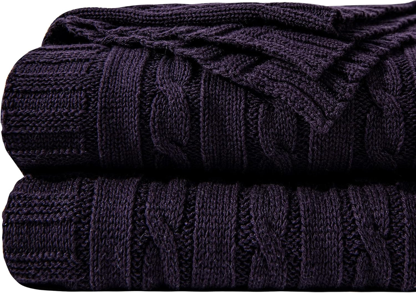 NTBAY 100% Pure Cotton Oversize Cable Knit Throw Blanket