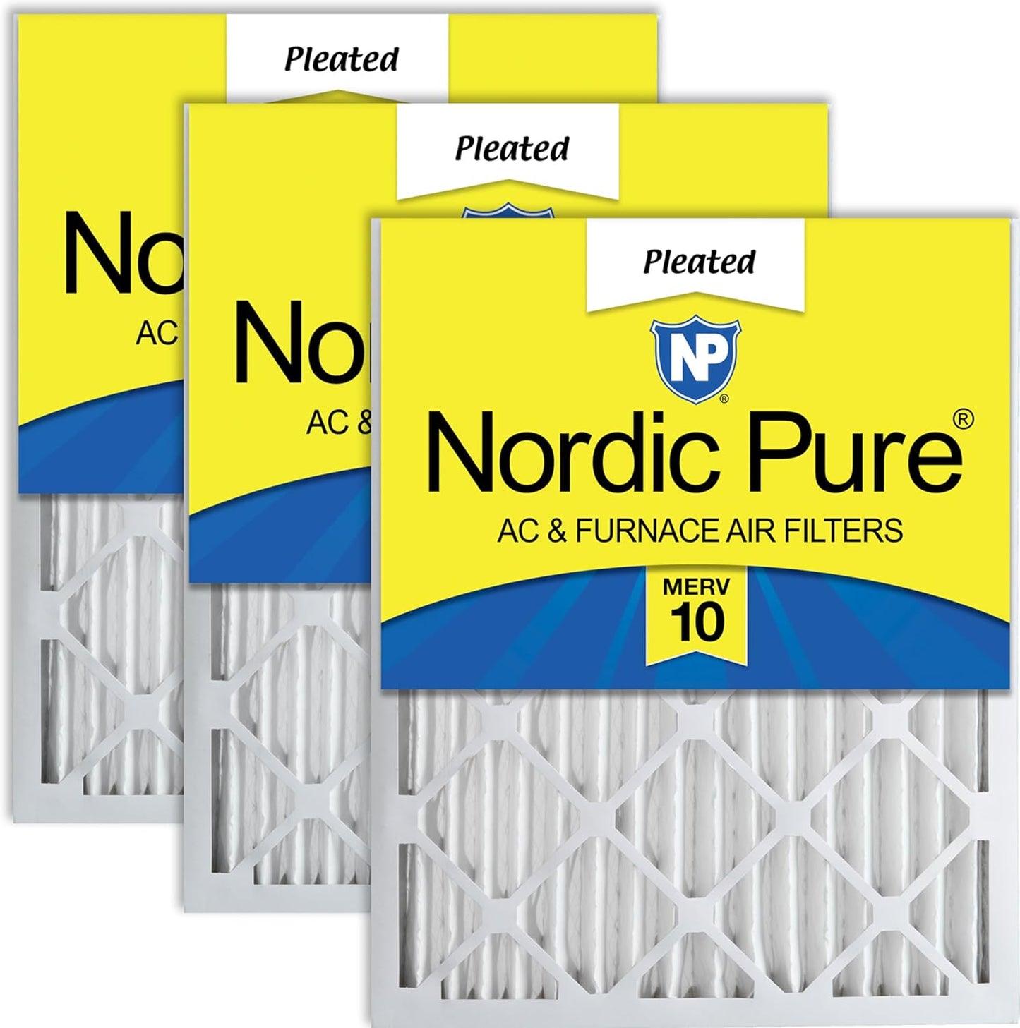 Nordic Pure 20x20x2 Pleated MERV 10 Air Filters for Clean Air