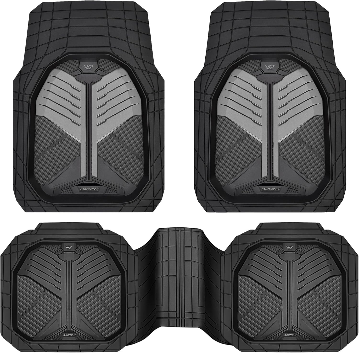 CAR PASS Heavy Duty Rubber Car Mats for All Weather Protection