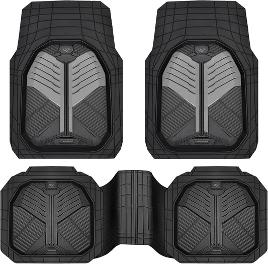 CAR PASS Heavy Duty Rubber Car Mats for All Weather Protection
