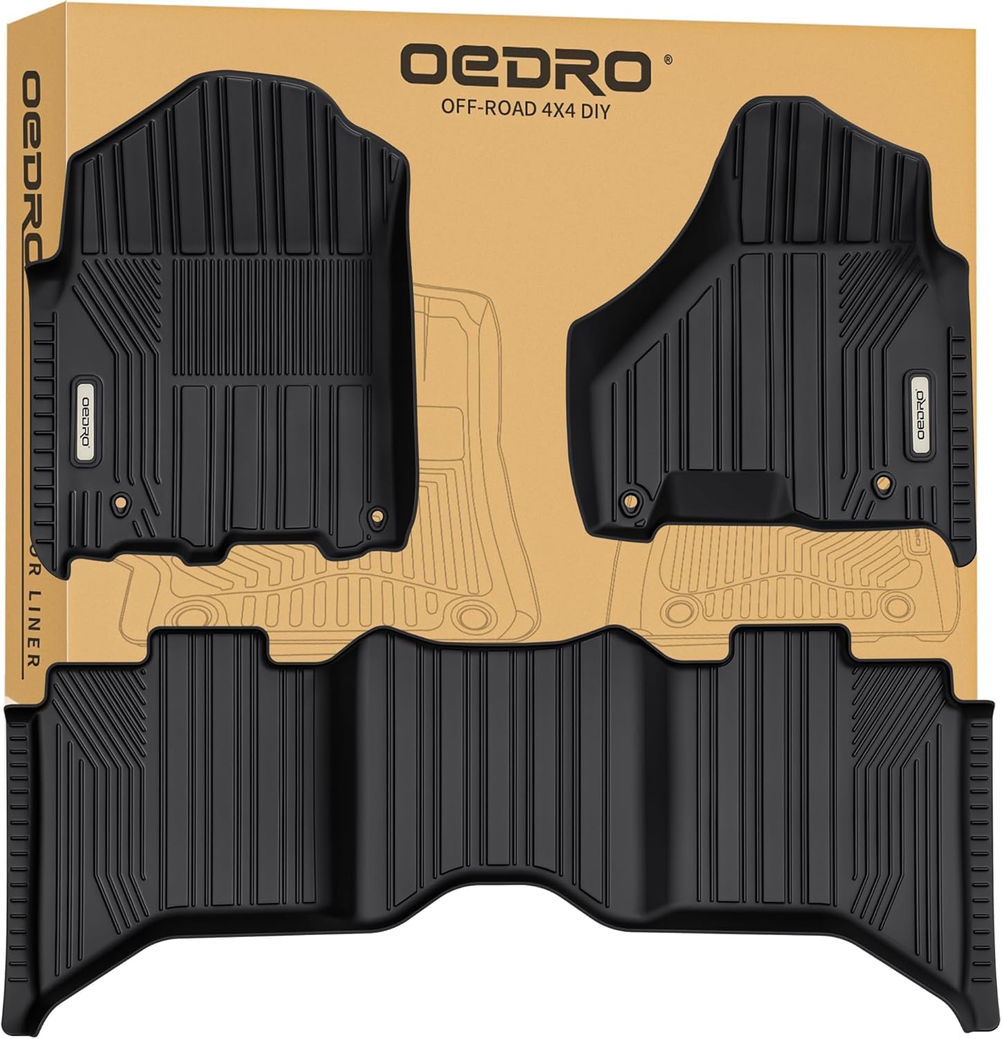 OEDRO Floor Mats for Dodge Ram 1500/2500/3500 Crew Cab