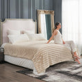 Cozy Bliss Faux Fur Throw Blanket for Couch 90 x 90 in - Ultra Soft