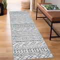 KUTA Boho Kitchen Rug Runner 2x5 ft Grey - Washable Non-Slip