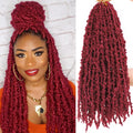 Butterfly Locs Crochet Hair 24 in Pre-twisted Burgundy - Messy