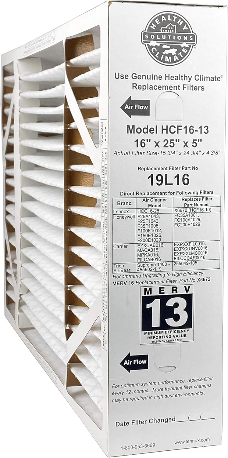 Lennox 19L16 16 x 25 x 5 Inch Healthy Climate Air Cleaner Filter