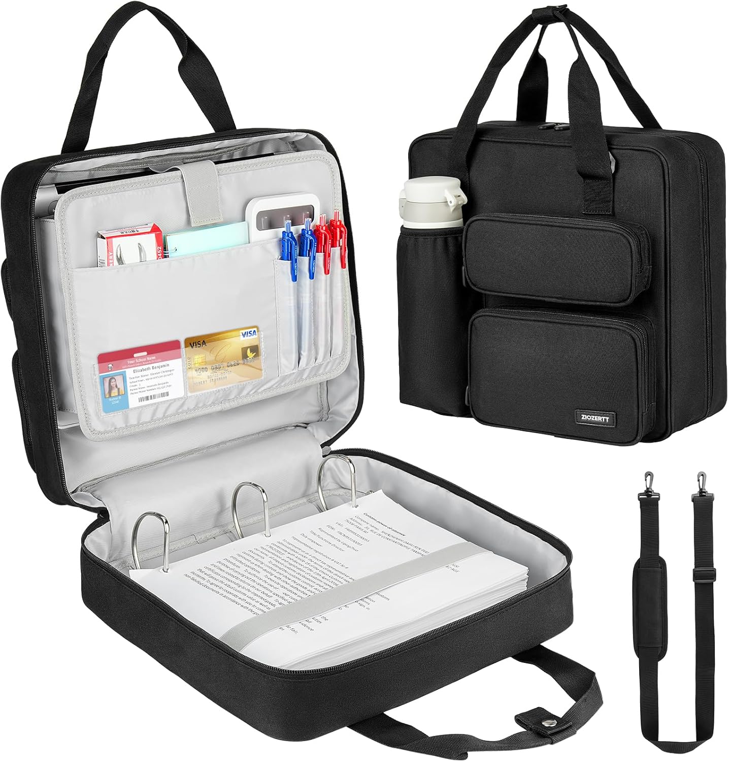 Zipper Binder 3 Ring with 700 Sheets Capacity for School Use